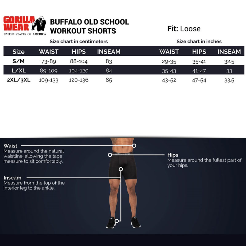 Buffalo Old School Workout Shorts - Black/Red - Image 5