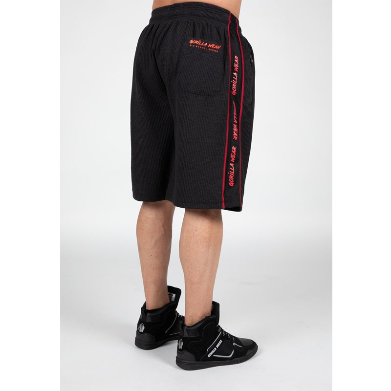Buffalo Old School Workout Shorts - Black/Red - Image 3