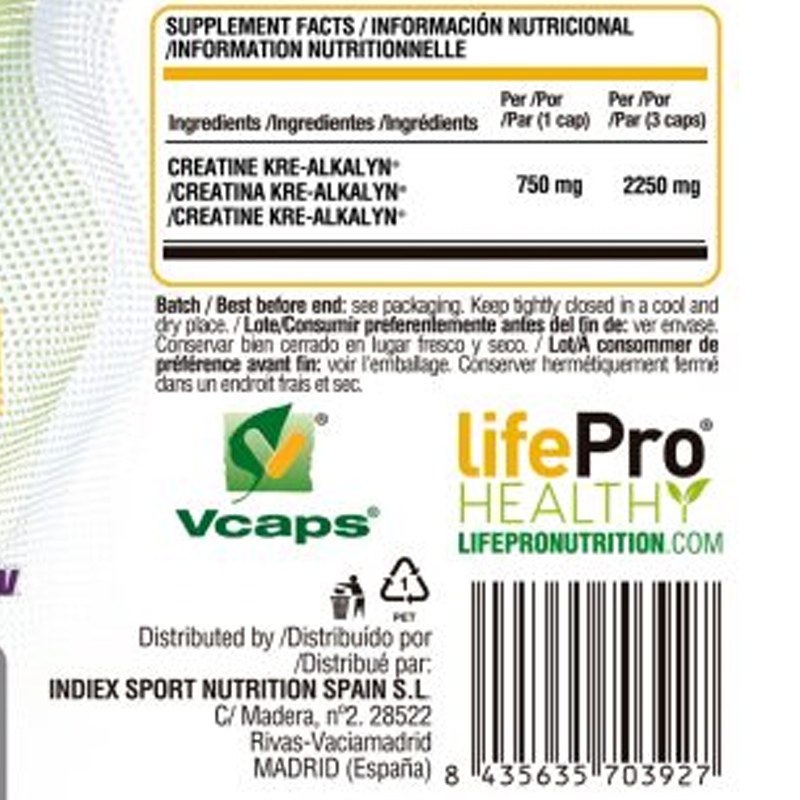 Life Pro Kre-Alkalyn 2250mg - 100 caps - Image 2