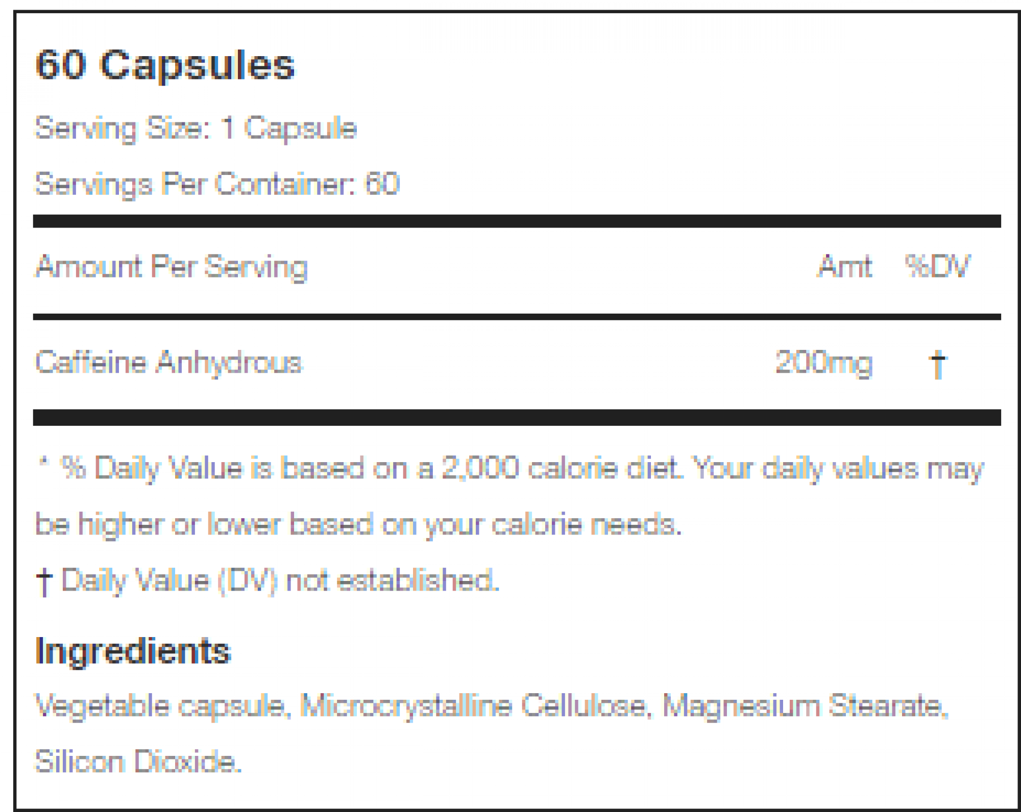 Nutrex Caffeine 200 - 60 caps - Image 2